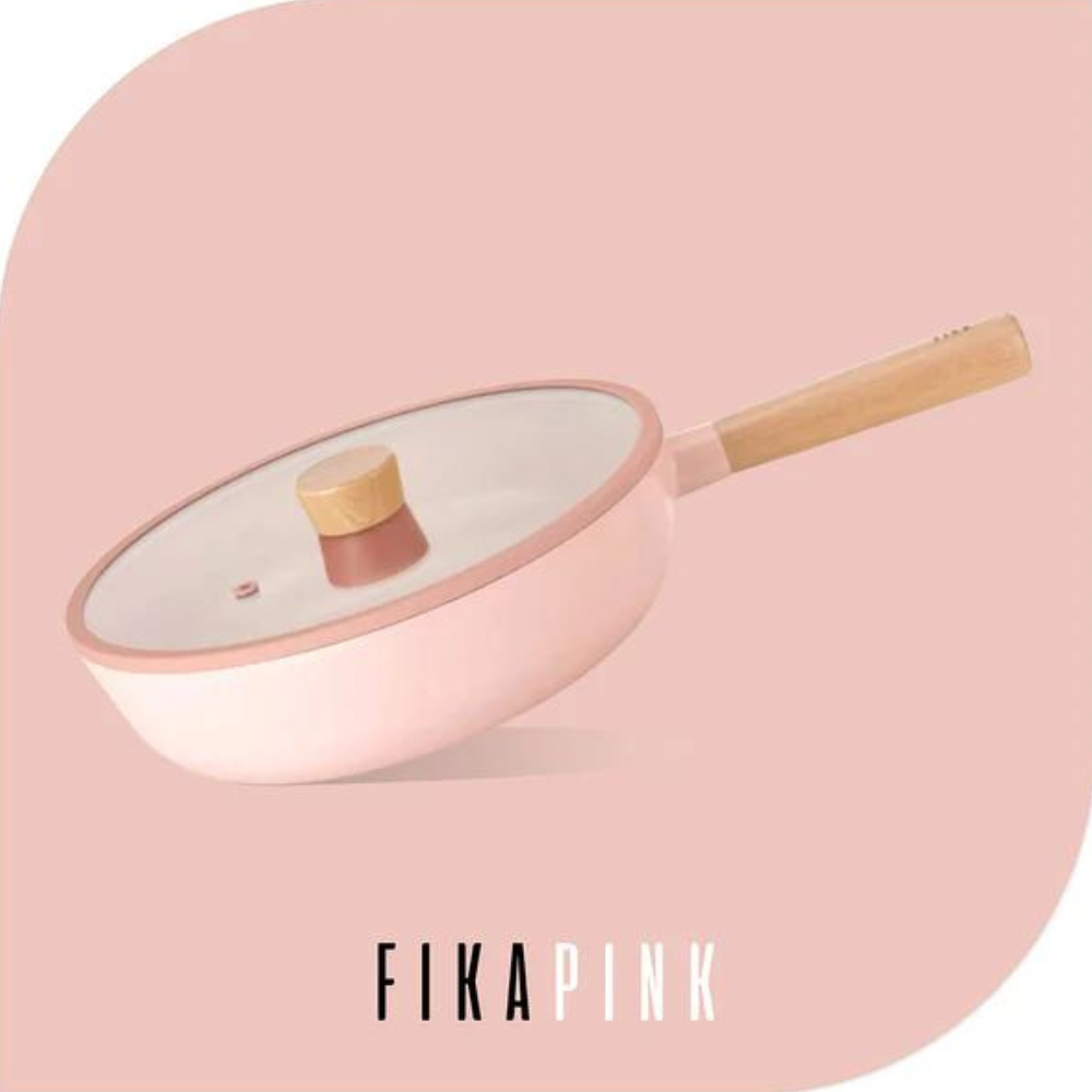 [BoostxCoins] Neoflam FIKA Pink Wok with Glass Lid 26cm