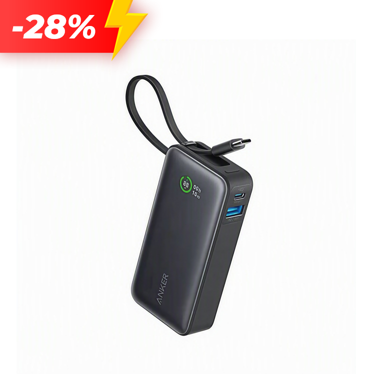 Anker Nano Powerbank 30W Built-In USB-C Cable A1259H11
